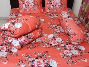 নরম ও টেকসই ৫ পিস ফ্লোরাল কমফোর্টার কিং সেট