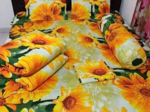 আধুনিক প্রিন্টেড ৫ পিস বেডিং সেট